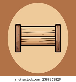 Cute empty wooden sign vector illustration