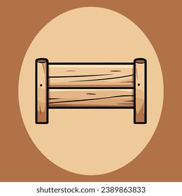 Cute empty wooden sign vector illustration