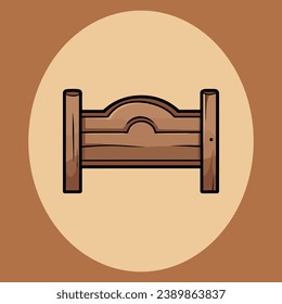 Cute empty wooden sign vector illustration