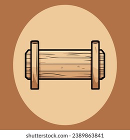 Cute empty wooden sign vector illustration