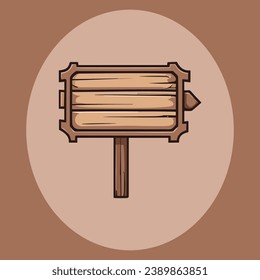 Ilustración vectorial de signo de madera vacía