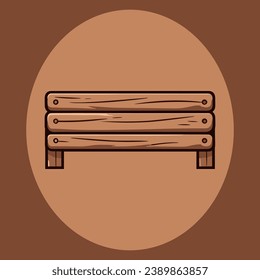 Cute empty wooden sign vector illustration
