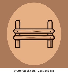 Cute empty wooden sign vector illustration