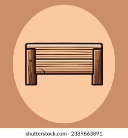 Cute empty wooden sign vector illustration