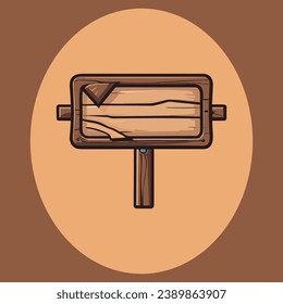 Ilustración vectorial de signo de madera vacía