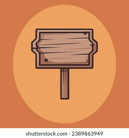 Ilustración vectorial de signo de madera vacía