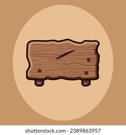 Cute empty wooden sign vector illustration