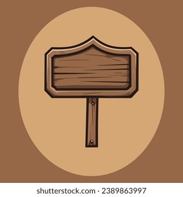Ilustración vectorial de signo de madera vacía