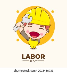 Cute engineer celebrating labor day