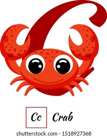 Cute English animal alphabet letter С vector image