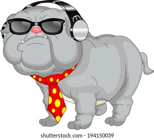 cute english bulldog cartoon