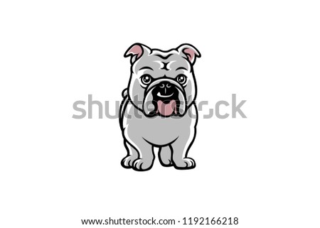 Cute English Bulldog Cartoon Character Design