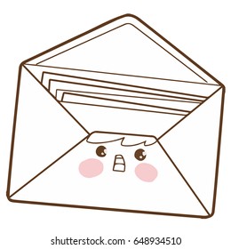 Cute envelope cartoon character vector design