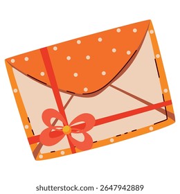 Linda etiqueta engomada del icono del sobre perfecto para Navidades, eventos. Carta de Navidad dibujada a mano. 