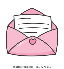 cute envelope isolated on white background