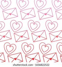 cute envelope message heart love pattern