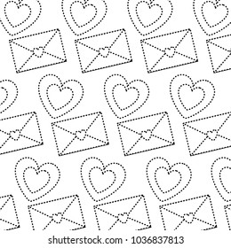 cute envelope message heart love pattern