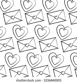 cute envelope message heart love pattern