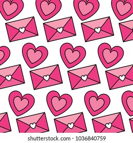 cute envelope message heart love pattern
