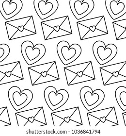 cute envelope message heart love pattern