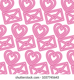 cute envelope message heart love pattern