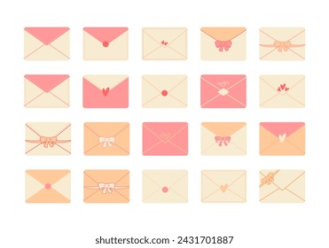 Lindo conjunto de elementos pastel envolvente