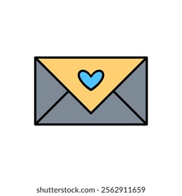 Cute envelope vector icon flat design symbol.