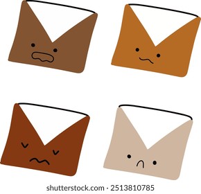 Cute Envelope Vector | Various Expressions | Minimalist Design | 4 Vectors