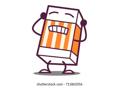 Cute Eraser Annoyed. Vector Illustration. Isolated on white background.