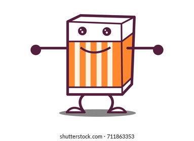 Cute Eraser with arms . Vector Illustration. Isolated on white background.