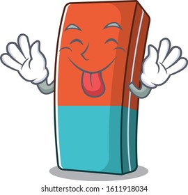 Cute eraser cartoon mascot style with Tongue out
