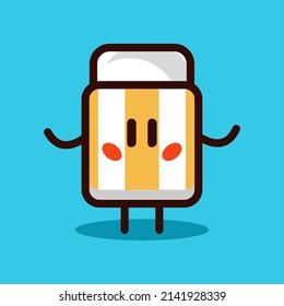 Cute Eraser Cartoon Vector Icon Illustration 