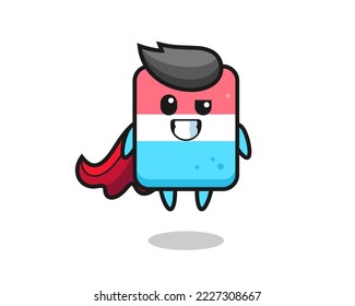 the cute eraser character as a flying superhero , cute style design for t shirt, sticker, logo element