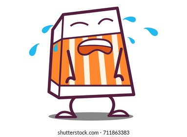 Cute Eraser Crying. Vector Illustration. Isolated on white background.