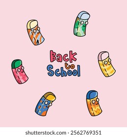 Cute eraser fullcolor back to school season