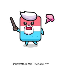 cute eraser grandpa is getting angry , cute style design for t shirt, sticker, logo element