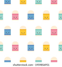 Cute Eraser icon pattern seamless isolated on white background. Editable flat Eraser icon.