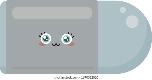Cute eraser, illustration, vector on white background.