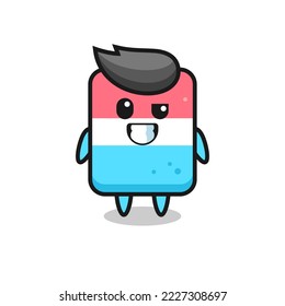 cute eraser mascot with an optimistic face , cute style design for t shirt, sticker, logo element