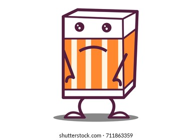 Cute Eraser Sad . Vector Illustration. Isolated on white background.