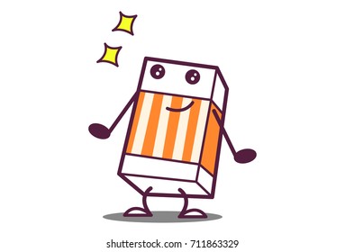 Cute Eraser Smiling. Vector Illustration. Isolated on white background.