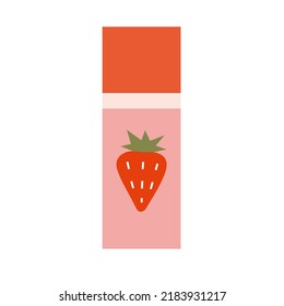 Cute eraser with strawberry, cartoon style. Trendy modern vector illustration isolated on white background, hand drawn, flat design.