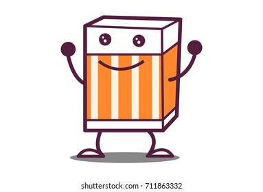 Cute Eraser . Vector Illustration. Isolated on white background.