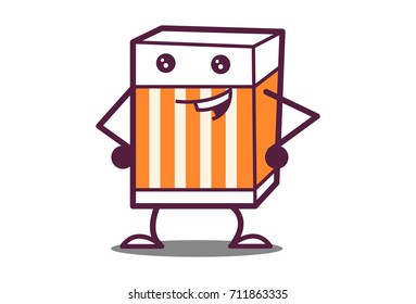 Cute Eraser . Vector Illustration. Isolated on white background.