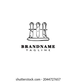 cute erlenmeyer cartoon logo template icon design black modern isolated vector illustration