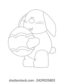 Cute ester bunny caloring page for kids