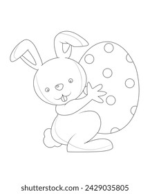 Cute ester bunny caloring page for kids