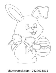 Cute ester bunny caloring page for kids