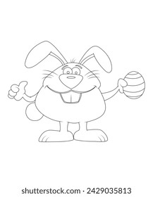 Cute ester bunny caloring page for kids
