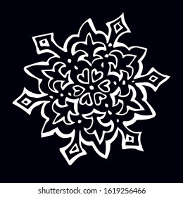 Cute eve natal icy asterisk pictogram template of nativity design on light sky backdrop. Freehand outline black ink hand drawn logotype emblem design in scribble retro style pen on paper text space